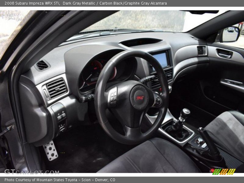 Dark Gray Metallic / Carbon Black/Graphite Gray Alcantara 2008 Subaru Impreza WRX STi