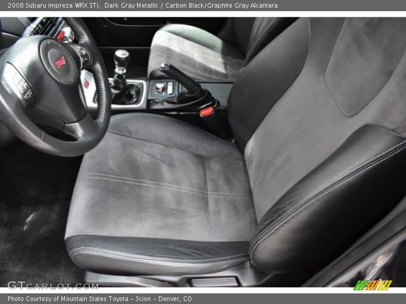 Dark Gray Metallic / Carbon Black/Graphite Gray Alcantara 2008 Subaru Impreza WRX STi