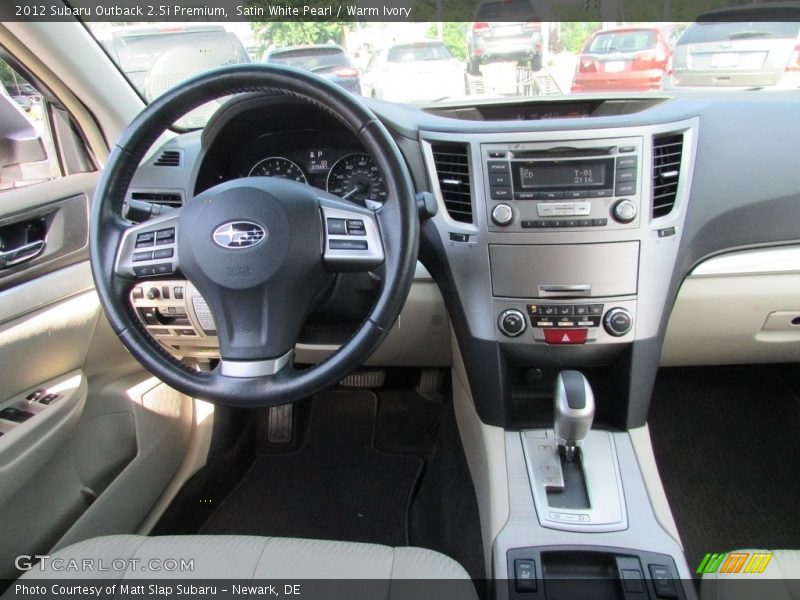 Satin White Pearl / Warm Ivory 2012 Subaru Outback 2.5i Premium