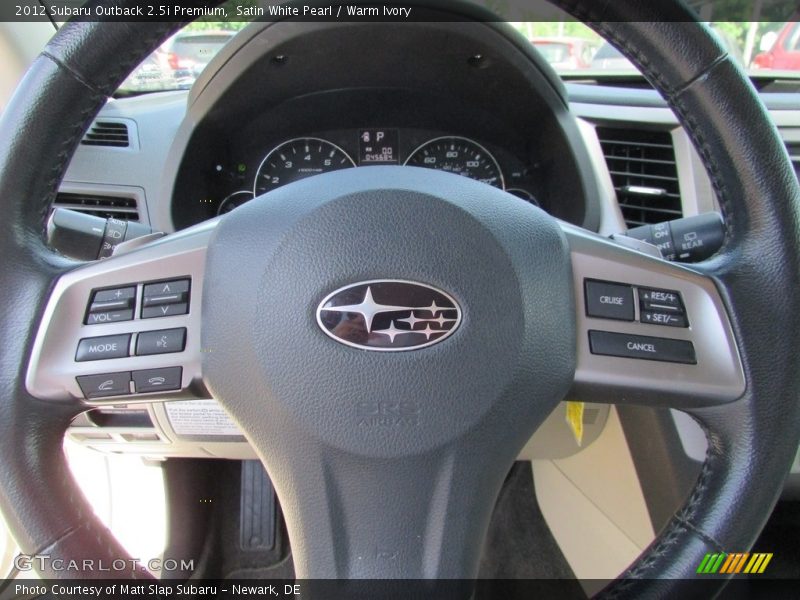 Satin White Pearl / Warm Ivory 2012 Subaru Outback 2.5i Premium
