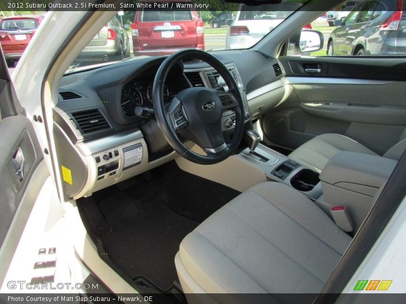 Satin White Pearl / Warm Ivory 2012 Subaru Outback 2.5i Premium