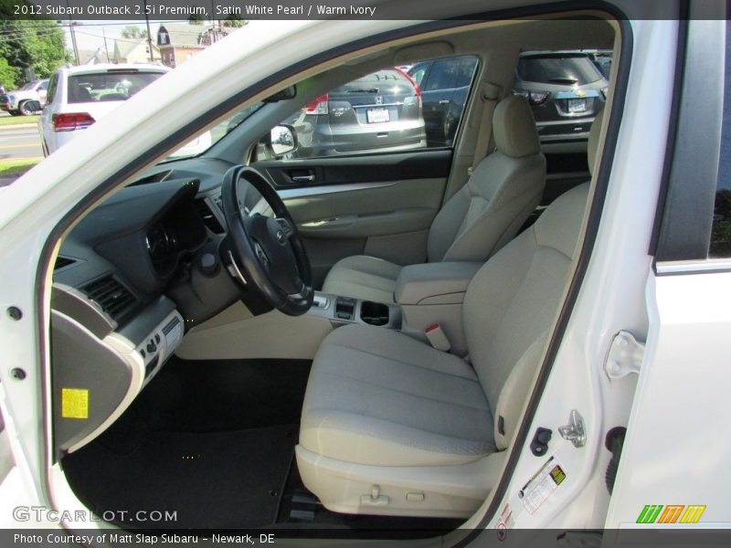 Satin White Pearl / Warm Ivory 2012 Subaru Outback 2.5i Premium