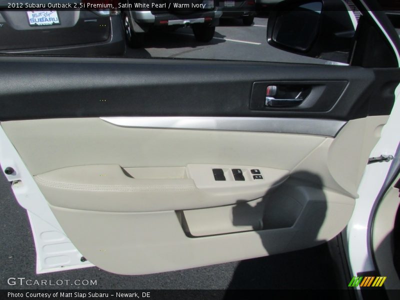 Satin White Pearl / Warm Ivory 2012 Subaru Outback 2.5i Premium