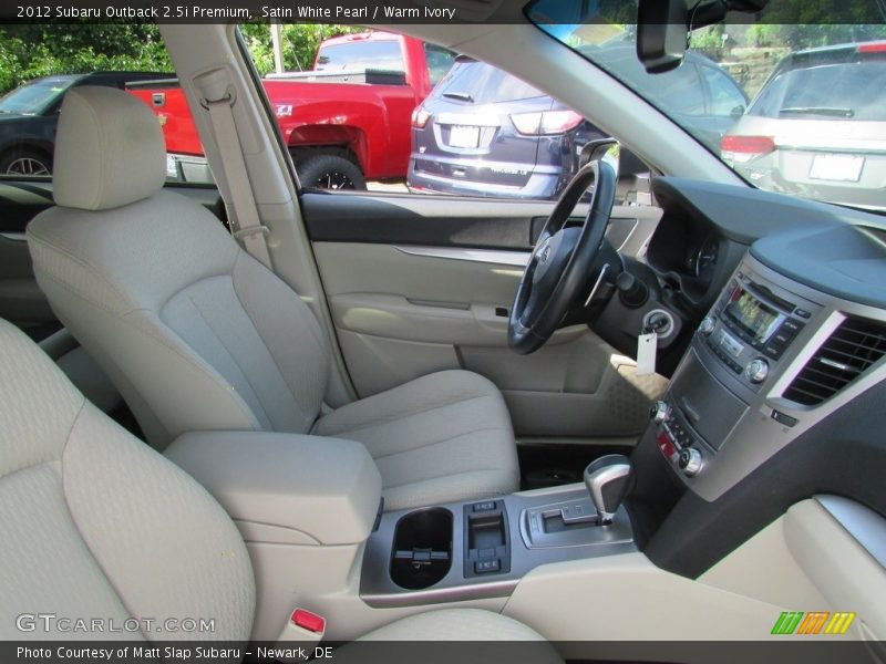 Satin White Pearl / Warm Ivory 2012 Subaru Outback 2.5i Premium