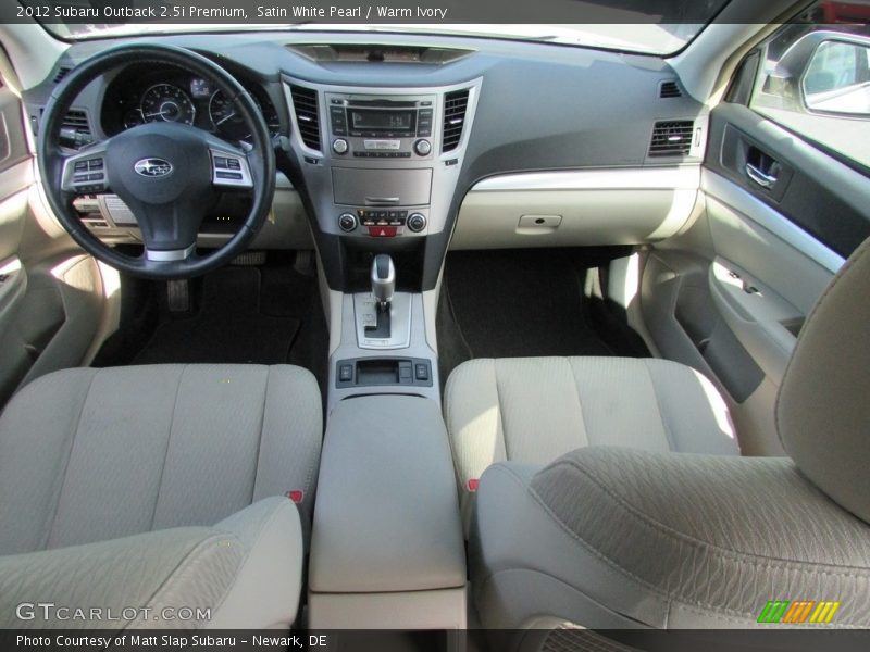 Satin White Pearl / Warm Ivory 2012 Subaru Outback 2.5i Premium