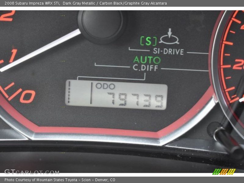 Dark Gray Metallic / Carbon Black/Graphite Gray Alcantara 2008 Subaru Impreza WRX STi