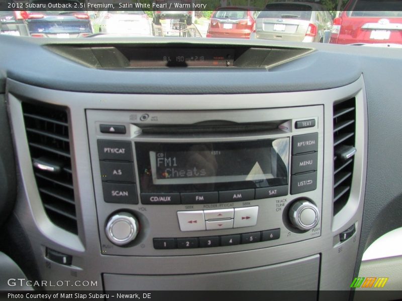 Satin White Pearl / Warm Ivory 2012 Subaru Outback 2.5i Premium