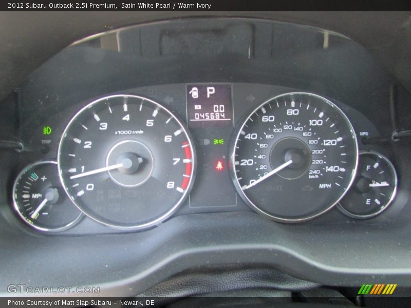 Satin White Pearl / Warm Ivory 2012 Subaru Outback 2.5i Premium