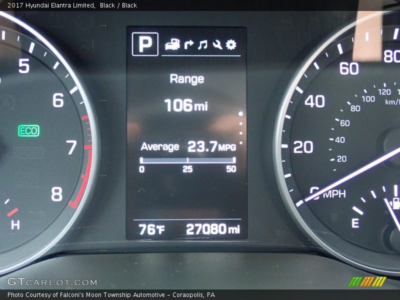 Black / Black 2017 Hyundai Elantra Limited