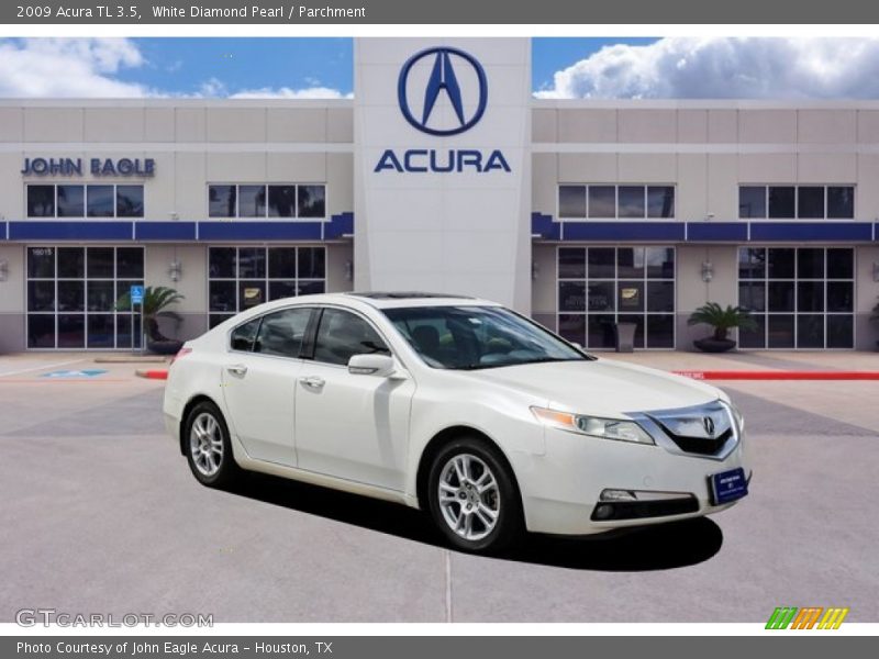 White Diamond Pearl / Parchment 2009 Acura TL 3.5