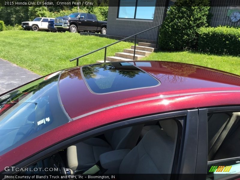 Crimson Pearl / Gray 2015 Honda Civic EX Sedan