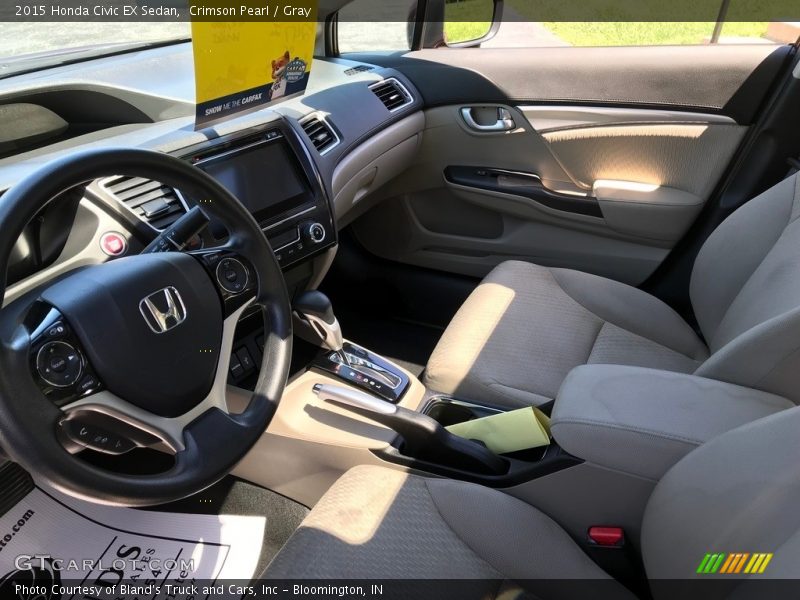 Crimson Pearl / Gray 2015 Honda Civic EX Sedan