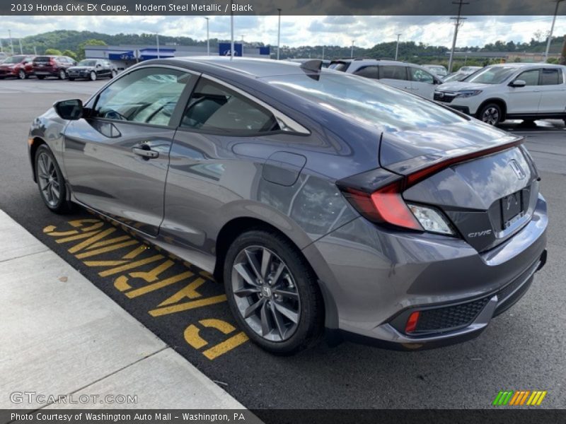 Modern Steel Metallic / Black 2019 Honda Civic EX Coupe