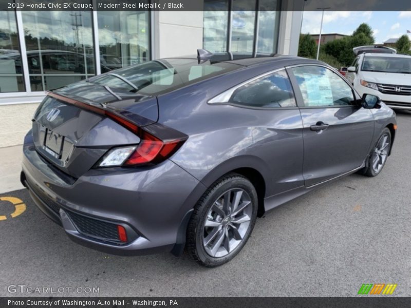Modern Steel Metallic / Black 2019 Honda Civic EX Coupe