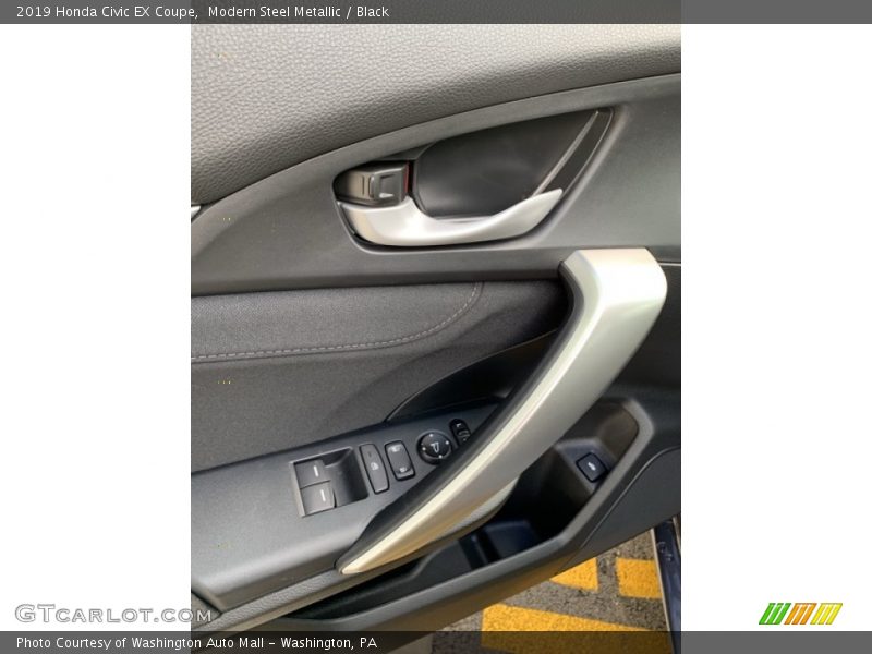 Modern Steel Metallic / Black 2019 Honda Civic EX Coupe