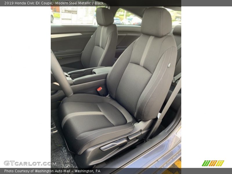 Modern Steel Metallic / Black 2019 Honda Civic EX Coupe