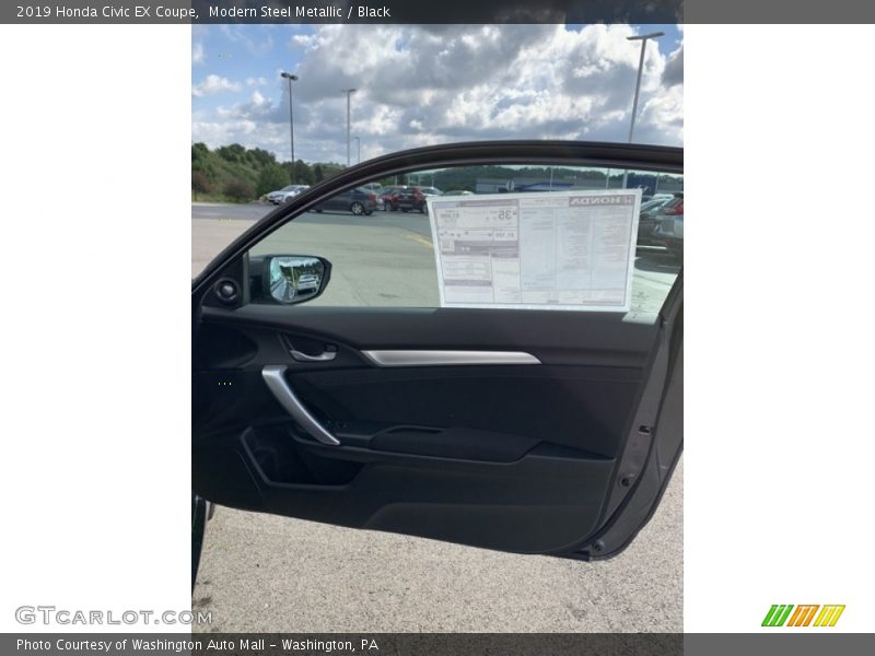 Modern Steel Metallic / Black 2019 Honda Civic EX Coupe