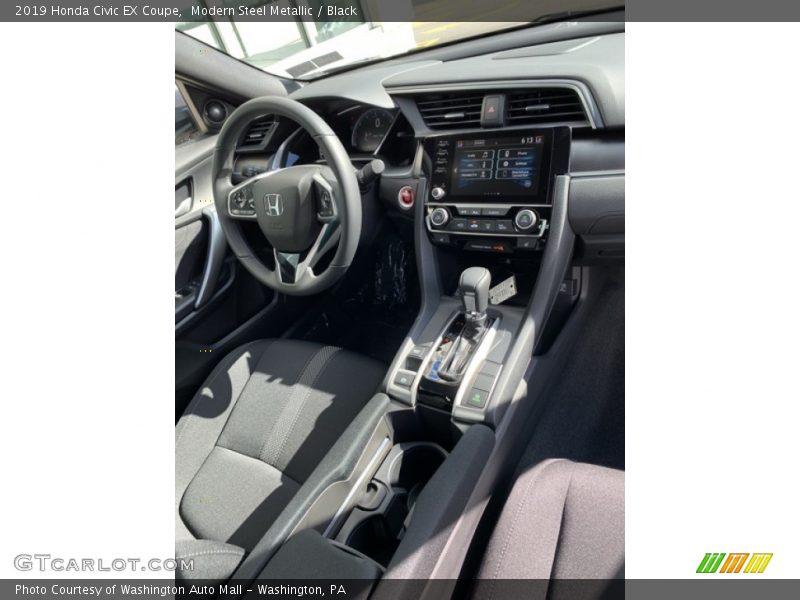 Modern Steel Metallic / Black 2019 Honda Civic EX Coupe