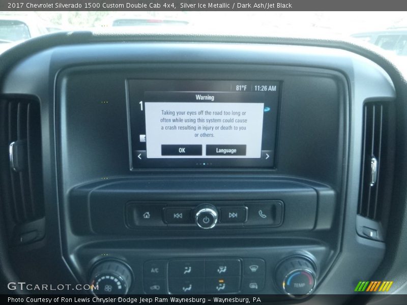 Silver Ice Metallic / Dark Ash/Jet Black 2017 Chevrolet Silverado 1500 Custom Double Cab 4x4