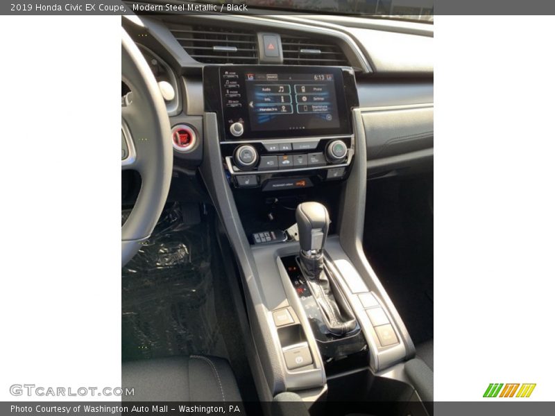 Modern Steel Metallic / Black 2019 Honda Civic EX Coupe