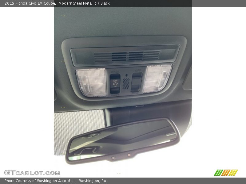 Modern Steel Metallic / Black 2019 Honda Civic EX Coupe
