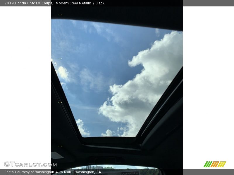 Modern Steel Metallic / Black 2019 Honda Civic EX Coupe