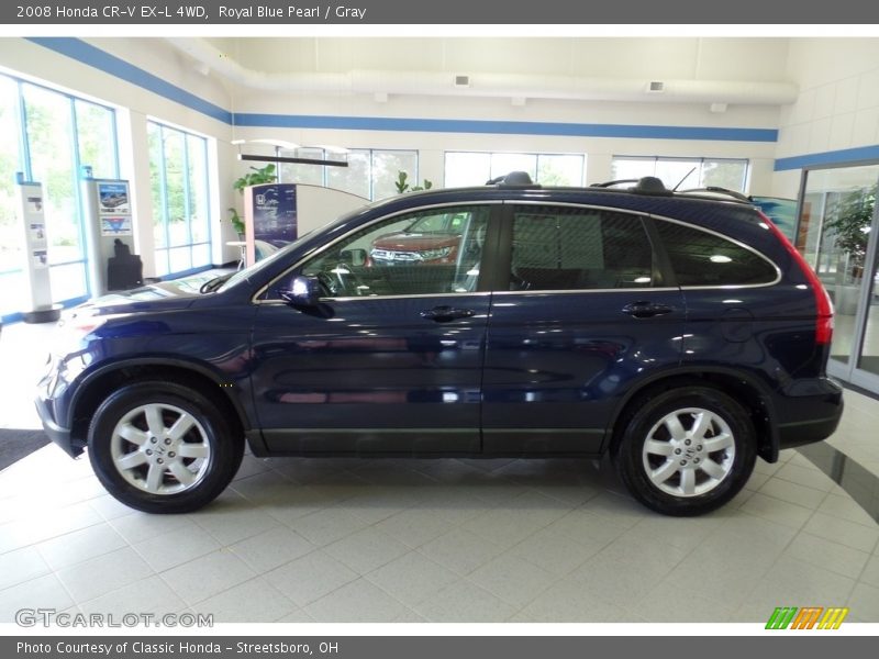 Royal Blue Pearl / Gray 2008 Honda CR-V EX-L 4WD