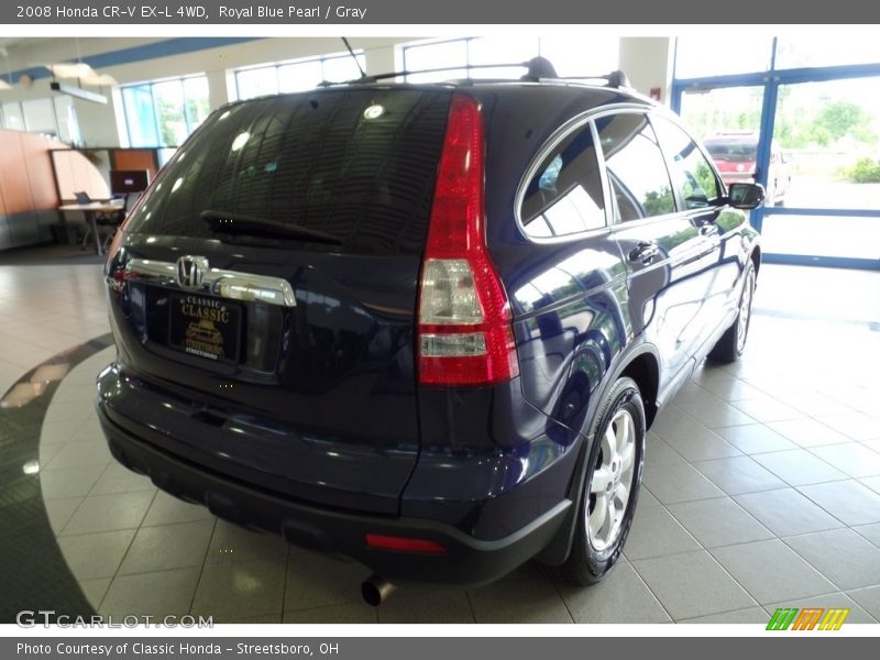 Royal Blue Pearl / Gray 2008 Honda CR-V EX-L 4WD