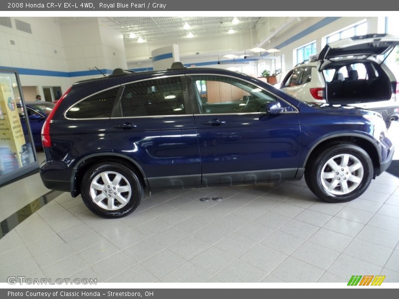 Royal Blue Pearl / Gray 2008 Honda CR-V EX-L 4WD