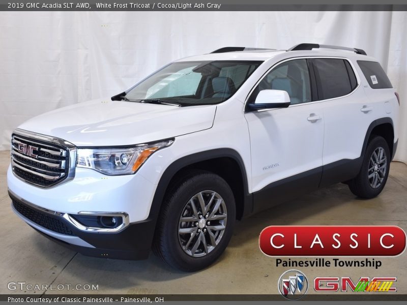 White Frost Tricoat / Cocoa/Light Ash Gray 2019 GMC Acadia SLT AWD