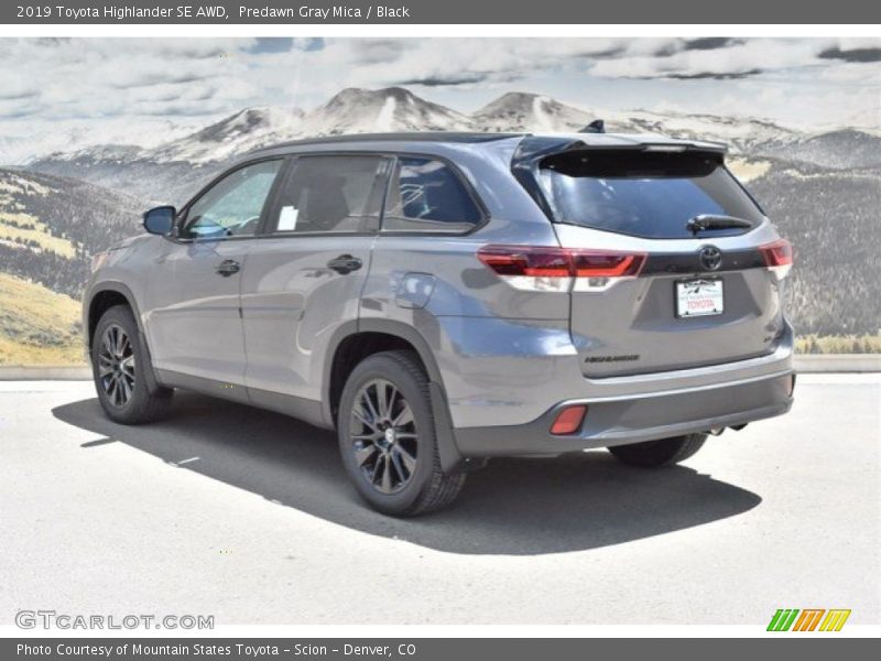 Predawn Gray Mica / Black 2019 Toyota Highlander SE AWD
