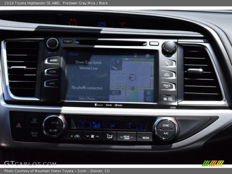 Predawn Gray Mica / Black 2019 Toyota Highlander SE AWD