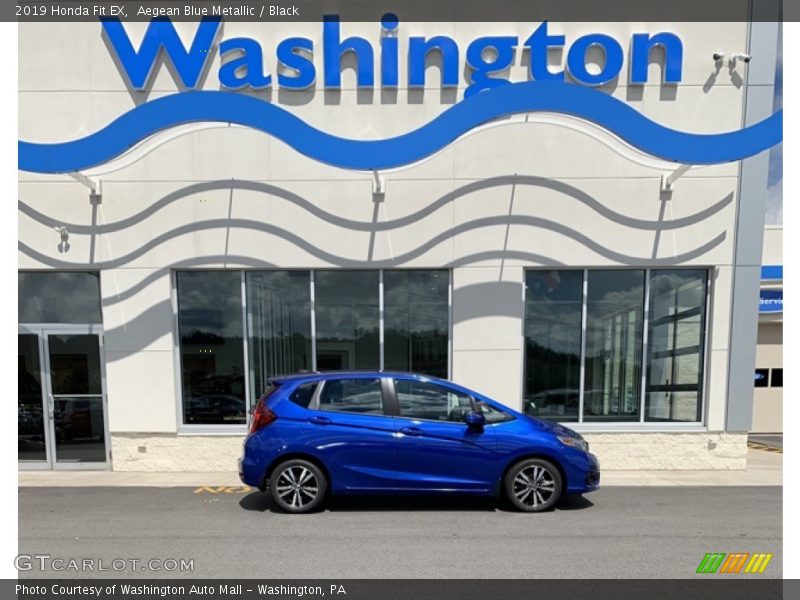 Aegean Blue Metallic / Black 2019 Honda Fit EX