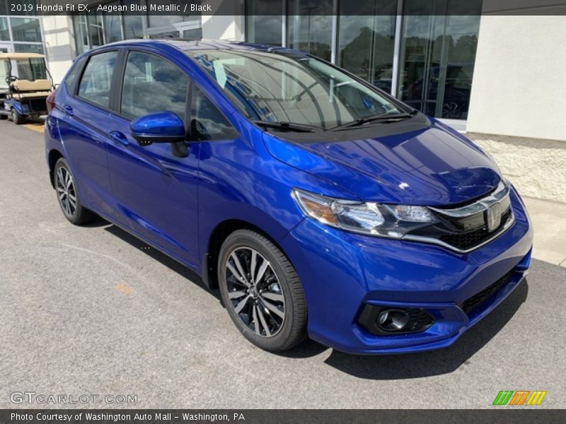 Aegean Blue Metallic / Black 2019 Honda Fit EX