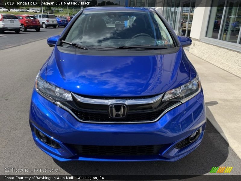 Aegean Blue Metallic / Black 2019 Honda Fit EX