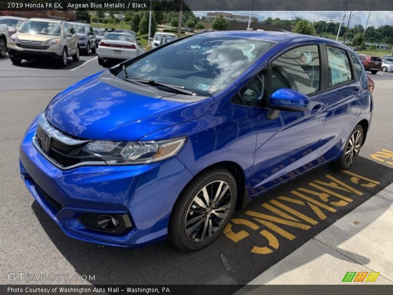 Aegean Blue Metallic / Black 2019 Honda Fit EX