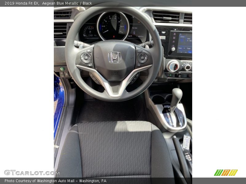 Aegean Blue Metallic / Black 2019 Honda Fit EX