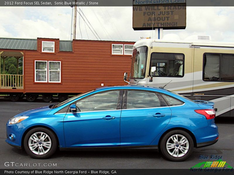 Sonic Blue Metallic / Stone 2012 Ford Focus SEL Sedan