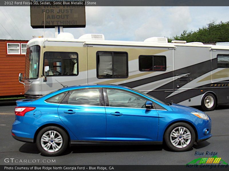 Sonic Blue Metallic / Stone 2012 Ford Focus SEL Sedan