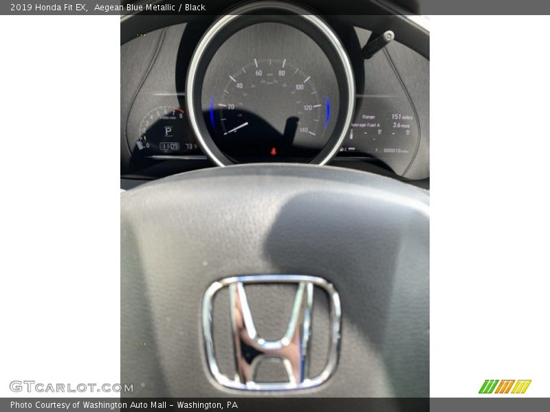 Aegean Blue Metallic / Black 2019 Honda Fit EX