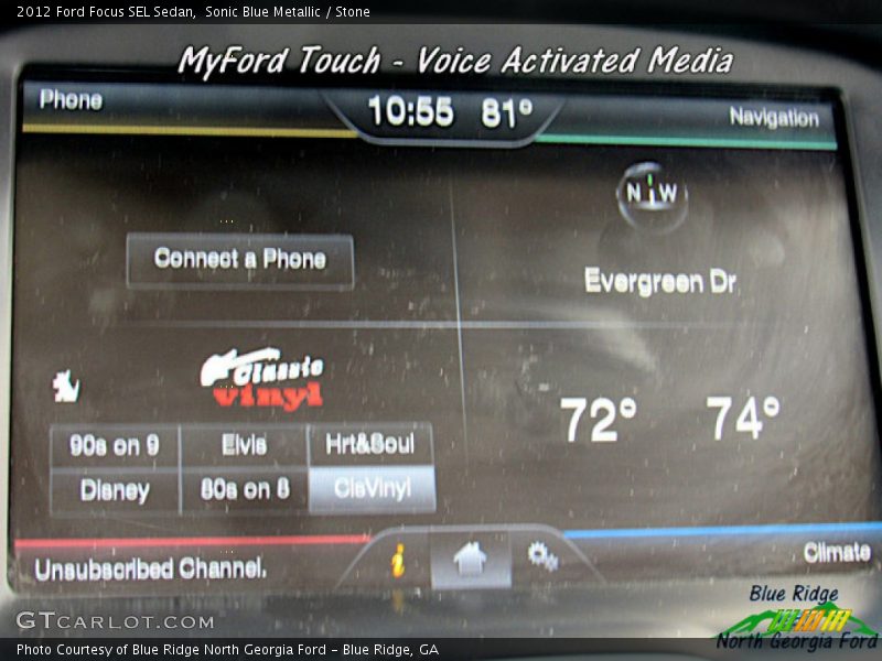 Sonic Blue Metallic / Stone 2012 Ford Focus SEL Sedan