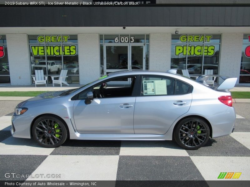 Ice Silver Metallic / Black Ultrasuede/Carbon Black 2019 Subaru WRX STI