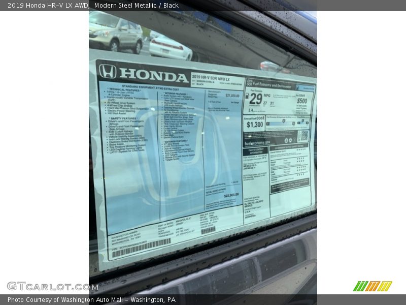 Modern Steel Metallic / Black 2019 Honda HR-V LX AWD