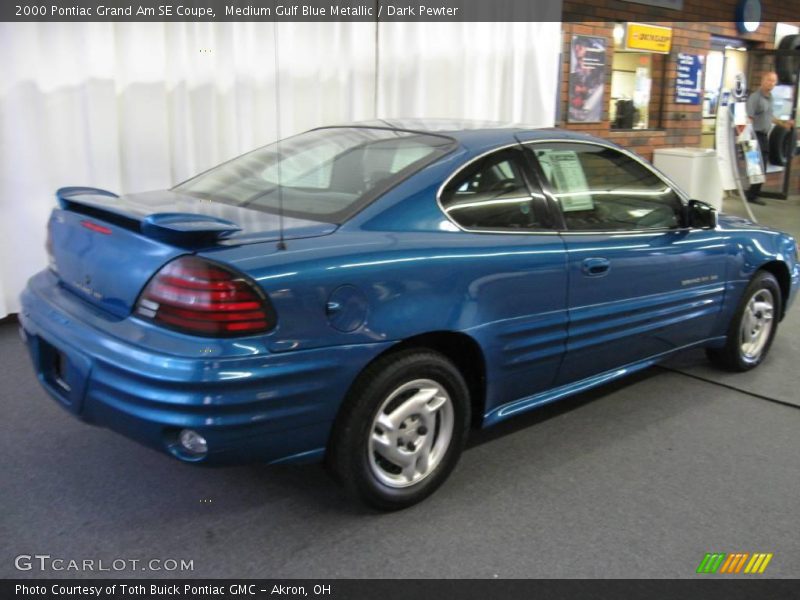 Medium Gulf Blue Metallic / Dark Pewter 2000 Pontiac Grand Am SE Coupe