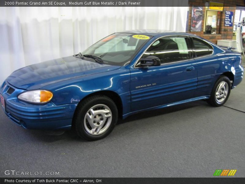 Medium Gulf Blue Metallic / Dark Pewter 2000 Pontiac Grand Am SE Coupe