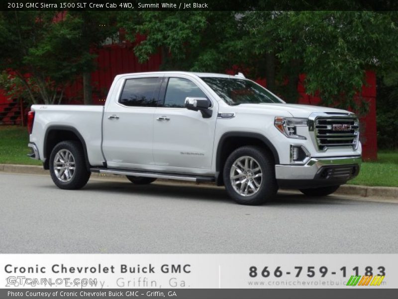 Summit White / Jet Black 2019 GMC Sierra 1500 SLT Crew Cab 4WD