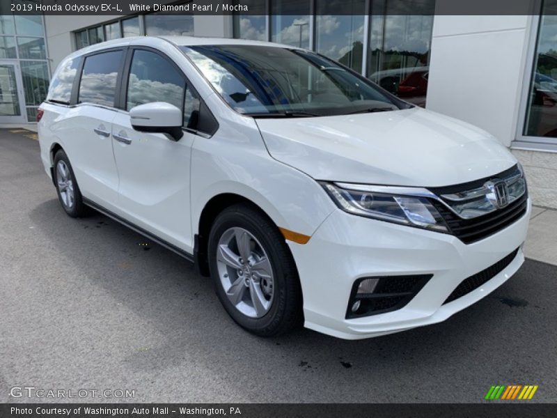 White Diamond Pearl / Mocha 2019 Honda Odyssey EX-L