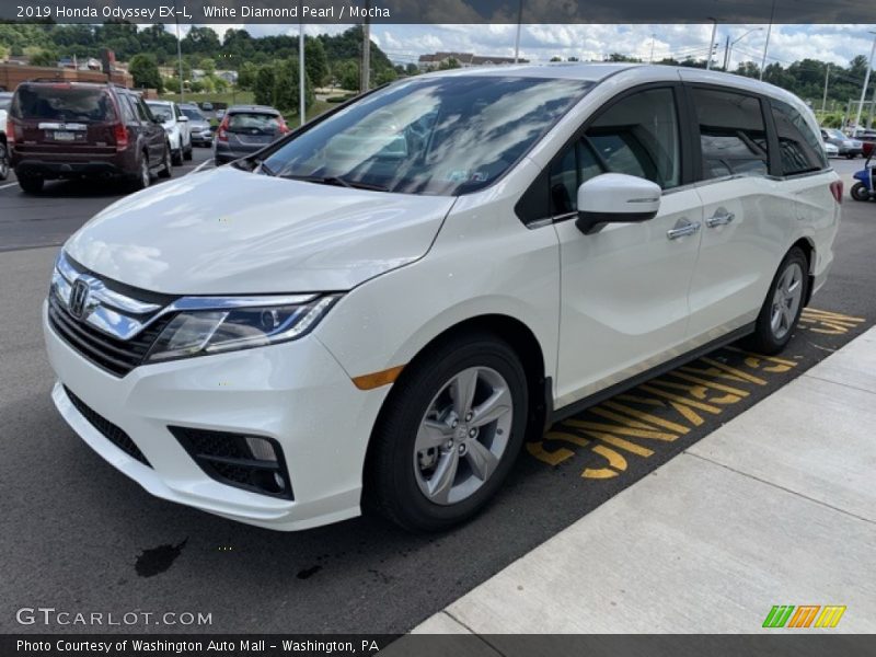 White Diamond Pearl / Mocha 2019 Honda Odyssey EX-L