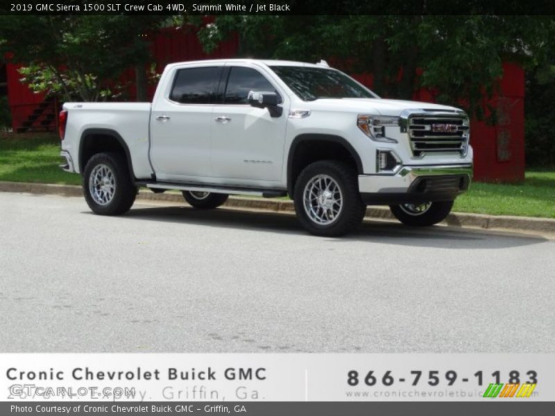 Summit White / Jet Black 2019 GMC Sierra 1500 SLT Crew Cab 4WD
