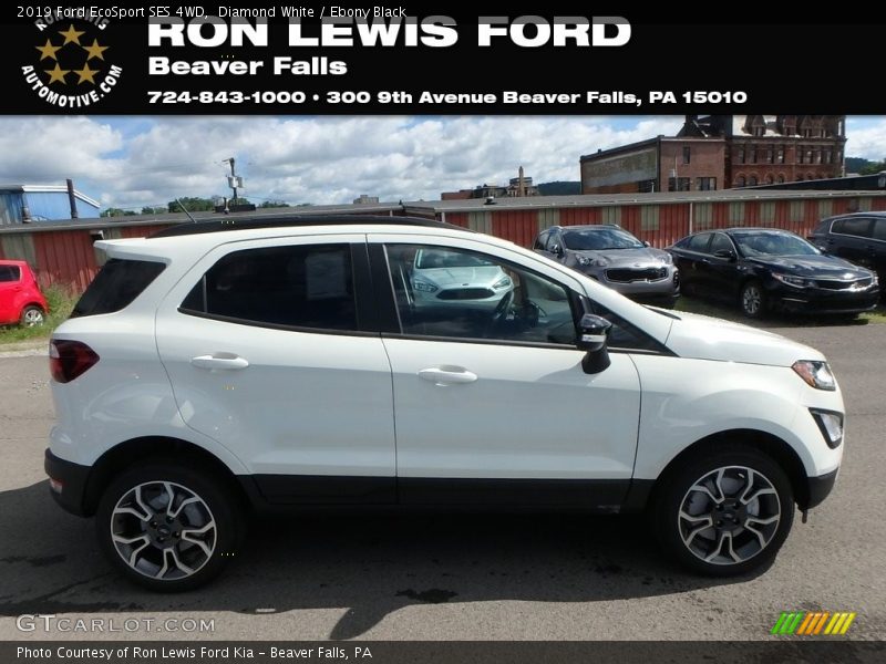 Diamond White / Ebony Black 2019 Ford EcoSport SES 4WD